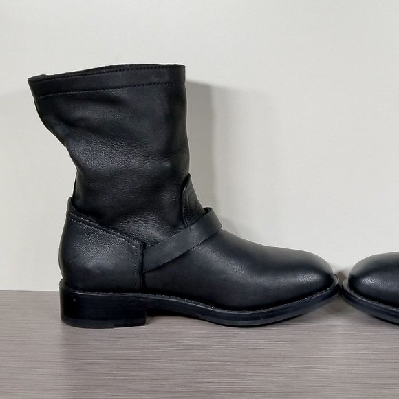 rag & bone Slayton Moto Boots, Black Matte Cowhide, Womens Size 7.5 US / 37.5 - Picture 9 of 13